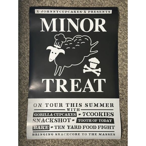 Rare Johnny Cupcakes Straight Edge Minor Treat Threat Spoof Poster 24”x36”